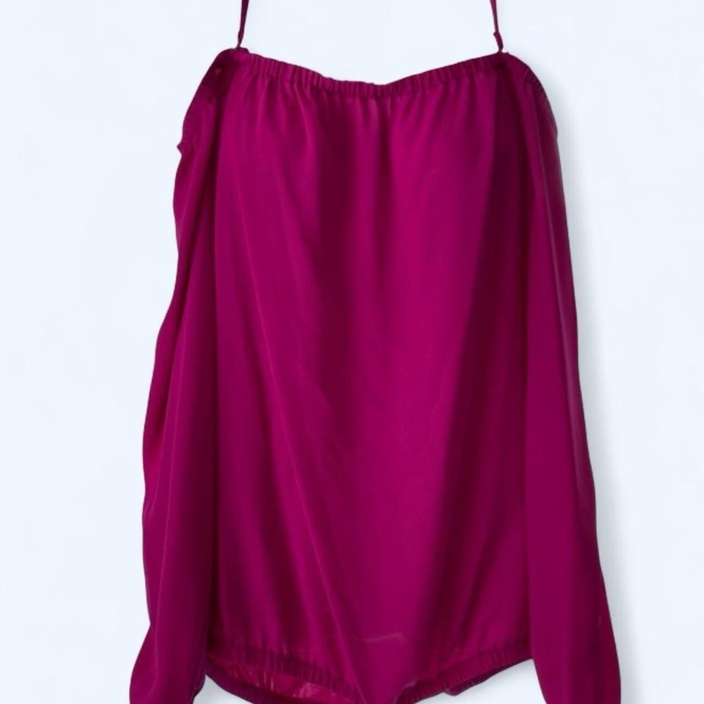 INC Hot pink off the shoulder blouse with stretchy fabric M